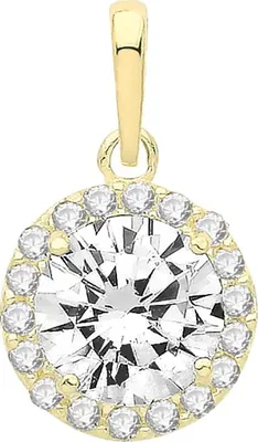 Produktbild von Eleganter 9 Karat (375) Gold Damen - Anhänger mit Zirkonia - 13mm*8mm; TRS34397