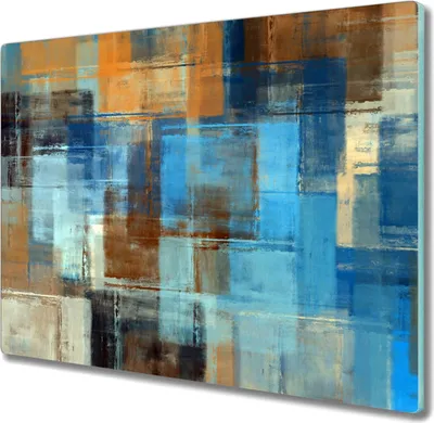 Produktbild von Coloray Hackbrett Küchenbrett Kochplattenabdeckung Schneidebrett Herdabdeckplatte 60x52 cm - geometrische Formen