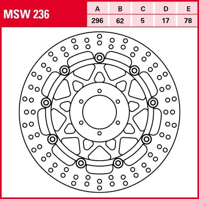 Produktbild von TRW Bremsscheibe Allround schwimmend MSW236 VFR800 RC46