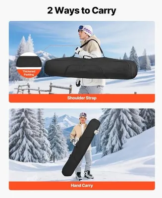 Obrázek produktu pro Taška na lyže – taška na lyže – délka až 165 cm – tkanina 600D Oxford – nastavitelné vnitřní popruhy – pro lyže a hůlky – prostor pro brýle, rukavice, helmu, boty – černá