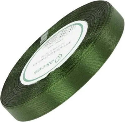 Zdjęcie produktu dla Wstążka satynowa ciemno oliwkowa 12mm - 32mb