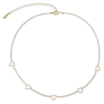 Produktbild von Goldene Choker-Kette – Robustes Design mit Zirkonia-Steinchen