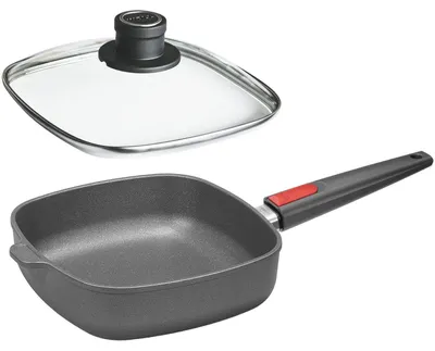 Produktbild von Woll Nowo Titanium Gusspfanne viereckig mit Deckel, Induktion, 24 x 24 x 6,5 cm