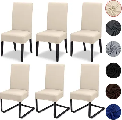 Productafbeelding van Stoelhoezen 6 stuks, 45 x 45 x 65 cm, elastisch polyester en Elasthan, wasbaar, voor feest