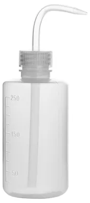 Obrázok produktu pre Chemické roztoky, 250 ml, plastové fľaše z LDPE s úzkym hrdlom a štítkami s odmerkami