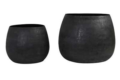 Produktbild von Light & Living - Topf GENOLU - Ø50x37,5cm - Schwarz - 2er-Set
