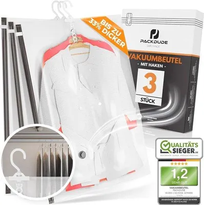 Produktbild von Famanu Vakuumbeutel für Kleidung - 3 Stück, platzsparend und mottenfest
