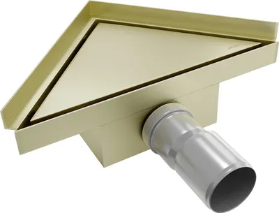 Zdjęcie produktu dla Mexen Flat-T M13 wpust podłogowy trójkątny 20 x 20 cm, złoty szczotkowany - 1A10320