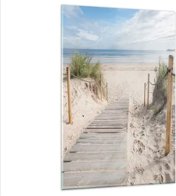 Produktbild von Bilder auf glas - Einteilig - Strand Düne Eintritt - 80x120cm - Glasbilder - Wandbilder - Bilder - zum Aufhängen bereit - Wanddekoration aus Glas - Glas Bilder - Wandbild auf Glas - GPA80x120-4188