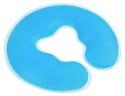 Image de Omgoods - Coussin facial en silicone en forme de U pour spa - Bleu, 31 x 26 cm