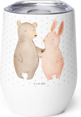 Produktbild von Mr. & Mrs. Panda thermosbecher Bär und Hase Umarmen - Weiß - Geschenk, kaffee tasse, Thermobecher, Freundin, Beste, für Immer, Edelstahlbecher, Thermo Becher, Umarmung