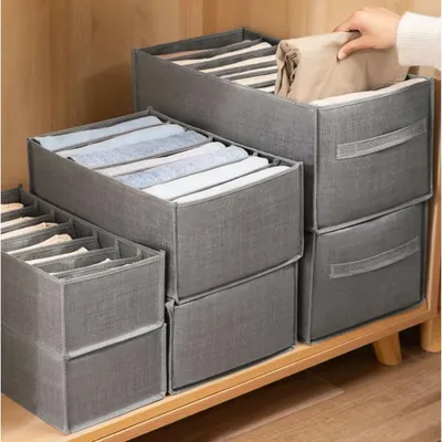 Produktbild von 9 Schubladen-Organizer 3er Set Faltbaren Kleiderboxen, T-Shirt, Jeans, Leggings, Kleiderschrank, 44 x25 x22cm Organizer-Boxen Ordnungsboxen