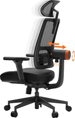 Produktbild von Newtral H003 Ergonomischer Bürostuhl, Hochlehniger Schreibtischstuhl mit einzigartiger adaptiver Lendenwirbelstütze, Verstellbarer Kopfstütze