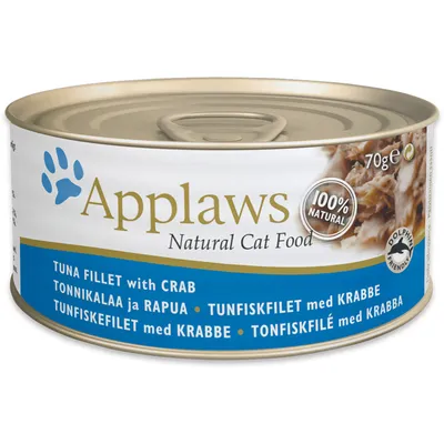 Produktbild von Applaws Dose Thunfischfilet & Krabben, Adult, jede Rasse, Thunfisch, 70 g