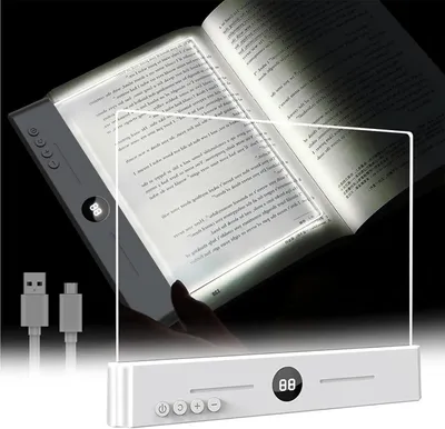 Immagine prodotto di Lampada da lettura per libri - Lampada LED - Ideale per leggere a letto - Colori regolabili - 18,5 x 15,3 cm - Bianco