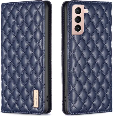 Produktbild von Galaxy S21 5G Hülle, Elegant Bookstyle Flip Leder Kartenfächer Schutzhülle mit Ständer für Samsung Galaxy S21 5G Blau