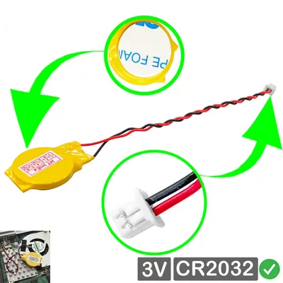 Produktbild von CR2032 RTC CMOS Batterie Knopfzellen mit Stecker kabel kompatibel für DELL Latitude E6440