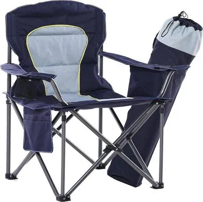 Image de Chaise pliante rembourrée avec sacs de transport, capacité de charge de 200 kg Chaise pliante avec sac isotherme et accoudoirs