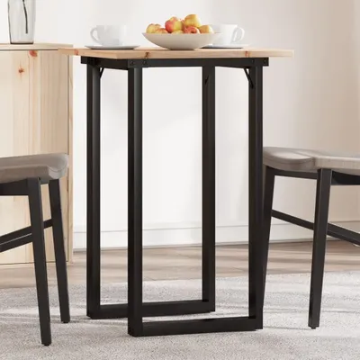 Image de Maison Exclusive - Table à manger cadre en O 50x50x75 cm bois de pin massif acier