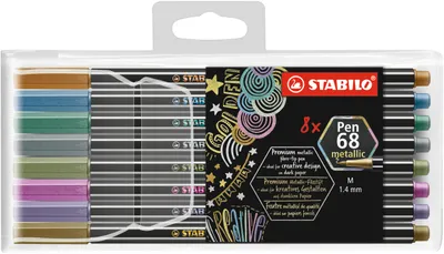 Produktbild von Premium Metallic-Filzstift - STABILO Pen 68 metallic - 8er Pack - mit 8 verschiedenen Metallic-Farben