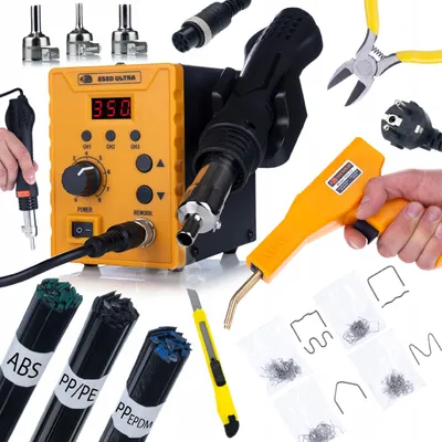 Image de Rosfix 858D ULTRA + Soudeuse pour plastique + Adhésifs ABS, PP, PE – Kit de soudage et de réparation des plastiques | 700 W | 3 mémoires | 200 agrafes | Adhésifs ABS/ASA/PP-EPDM/PP-PE | Mallette
