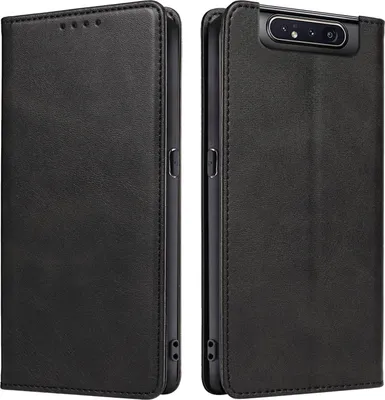 Produktbild von Handyhülle für Samsung Galaxy A80 Kunstleder Flip Cover Hülle Handytasche Case Kartenfach Farbe: Schwarz