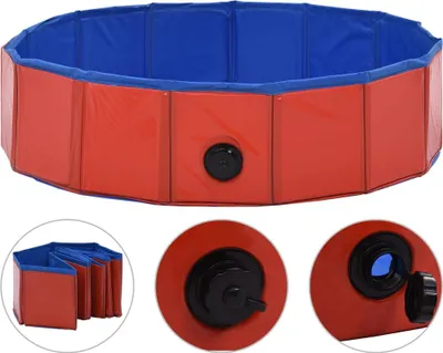 Obrázok produktu pre vidaXL Bazén pre psov skladací červený 80 × 20 cm PVC