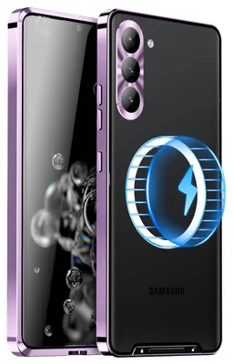 Image de Coque de protection magnétique Magsafe en métal pour Samsung Galaxy S24, couleur violette