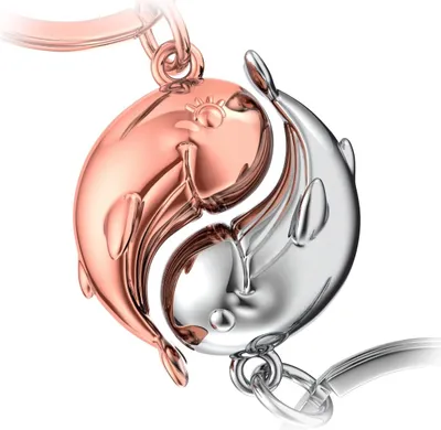 Produktbild von FABACH Wal Schlüsselanhänger für Paare Moby - Wal Glücksbringer Geschenke Freundin oder Freund - Partner Geschenk Liebe Schlüsselanhänger zu Geburtstag, Jahrestag Geschenke Valentinstag