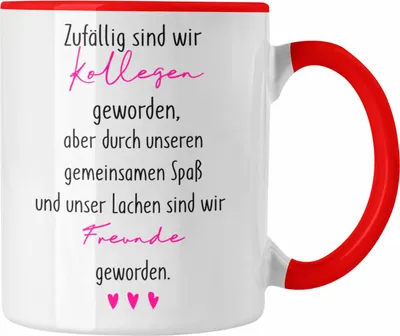 Produktbild von Trendation - Kollegen Tasse Geschenk Wenn Aus Kollegen Freunde Werden Kaffeetasse Abschiedsgeschenk (Rot)
