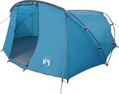 Immagine prodotto di Tenda a tunnel vidaXL per 4 persone con tetto, blu e grigio, 318 x 275 x 140 cm