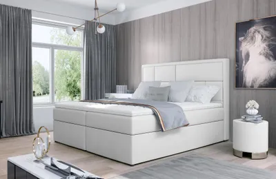 Obrázok produktu pre Kontinentálna posteľ s úložným priestorom 160x200 OVARIO - biela