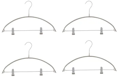 Produktbild von 4x Metall Kleiderbügelset mit clips Anti Rutsch Kleiderbügel Hemdenbügel