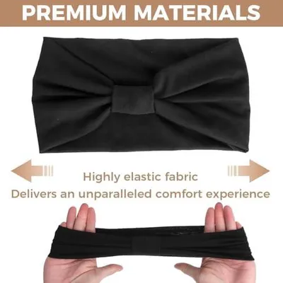 Produktbild von 4 elastische Damen-Stirnbänder aus weichem Material für Sport, Yoga, Fitness und Alltag