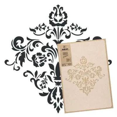Produktbild von Große Malschablonen M 43x64 cm, Damast Ornament Orient Muster, Wiederverwendbare Kunststoff Wandschablone