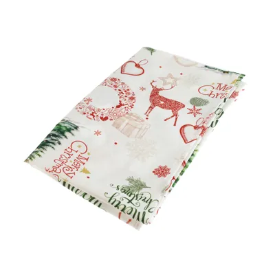 Produktbild von Textil-Tischläufer/Tischband/Stoff-Tischdecke/Mitteläufer im Rentier-Design, aus 100% Polyester, ca. 140 x 40 x 0,2 cm, rot/grün/weiß, Weihnachten