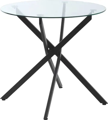Produktbild von Couchtisch Runder Glastisch, Schwarz, Beistelltisch Mit Sicherheitsglas & Metallgestell, 80X80X75 Cm