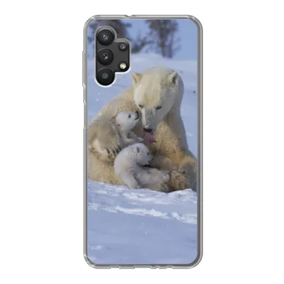 Produktbild von MuchoWow® Handyhülle Schutzhülle Hülle für Samsung Galaxy A32 5G Eisbären - Schnee - Weiß Silikon Softcase Handy Hülle - Softcase