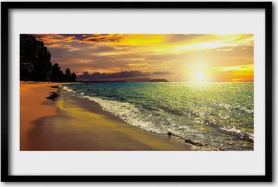 Produktbild von Bild 60x40 MDF-Rahmen Wandkunst Sun Beach Sea Landschaft