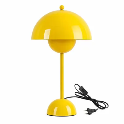 Image de Lampe de table Alpinaluz SHIMO jaune en métal, lampe de table rétro avec douille E27 et interrupteur, pour le salon, la chambre à coucher et le bureau