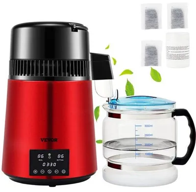 Produktbild von Famanu Wasserfilter - Wasserdestillierer 4L - 750W - Edelstahl - Rot