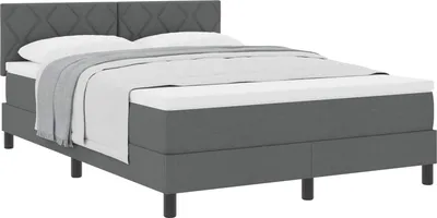 Produktbild von vidaXL Boxspringbett mit Matratze Dunkelgrau 140 x 200 cm Stoff