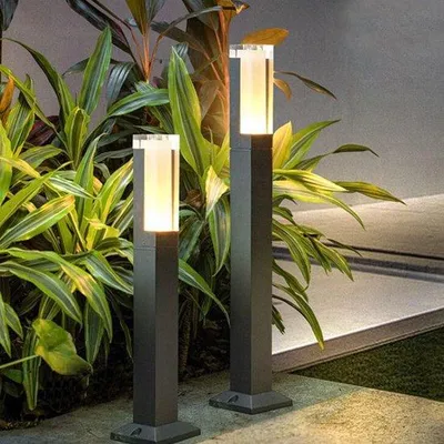 Obrázek produktu pro LED zahradní stojací lampa – zahradní osvětlení 6 W, 220 V, 40 cm, studená bílá 6000 K, IP65, černá