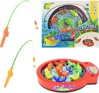 Produktbild von Krokodil Fishing Game Kinderklspiel spannendes Angelspiel mit bunten Krokodilfiguren