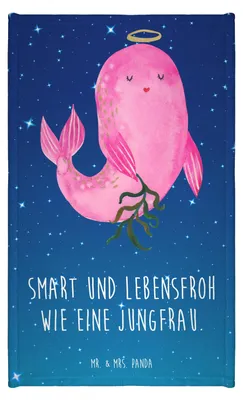 Produktbild von Mr. & Mrs. Panda Handtuch Sternzeichen Jungfrau - Sternenhimmel Blau - Geschenk, Geburtstag August, Jungfer, gäste wc, Gästetuch, frottierhandtuch, Meerjungfrau