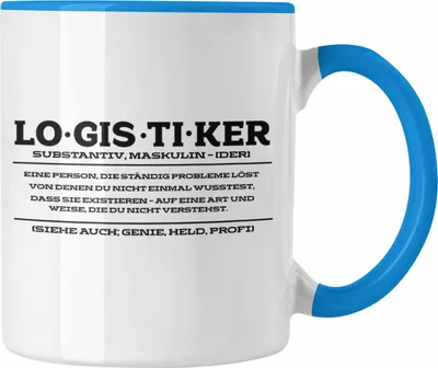 Produktbild von Trendation - Lustige Tasse für Logistiker Spruch Geschenkidee Logistik (Blau)