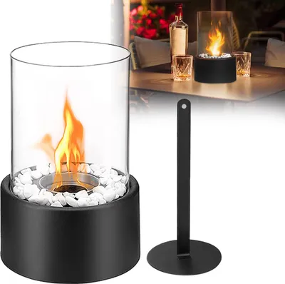 Obrázok produktu pre XMTECH Dekokamin Tischkamin Bioetanol, Tischfeuer Glaskamin Glasfeuer mit Löschstab, Feuerstelle Tisch-Dekofeuer für Innen und Außenbereich, Type A