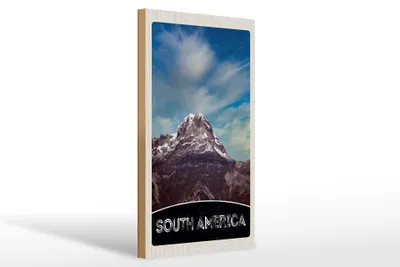 Produktbild von Holzschild Reise 20x30cm Süd Amerika Gebirge Natur Schnee