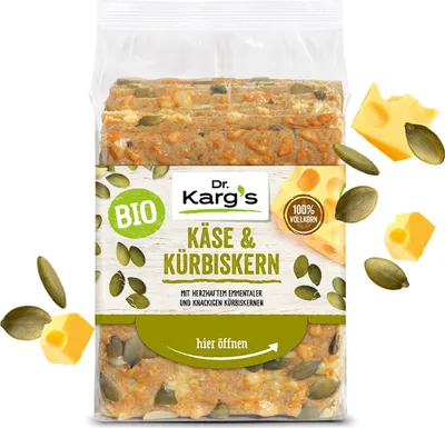 Image de Pain croustillant completau fromage et aux graines de courge Dr. Kargs 200g