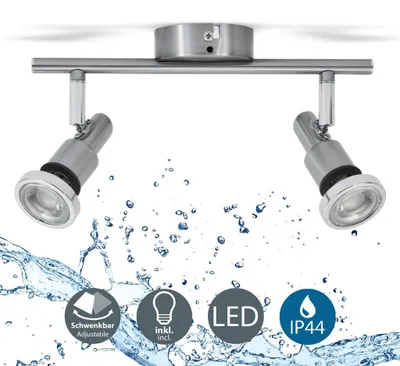 Zdjęcie produktu dla Lampa łazienkowa LED IP44 reflektor sufitowy łazienka GU10 2 punktowa lampa sufitowa 5W